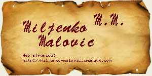 Miljenko Malović vizit kartica